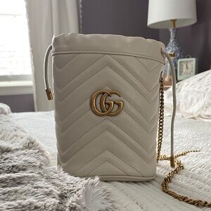 Gucci Cream Marmont Mini Crossbody Bag